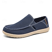 cheap Slip-On Casual Shoes-Men's Beige Canvas Slip-On Shoes, Soft Lightweight Construction, Minimalist Casual Style, Suitable for Everyday Wear, Travel &amp; Leisure