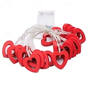 abordables Regalos-Cadena de luces LED con forma de corazón de San Valentín para una decoración romántica para bodas, fiestas, dormitorios y celebraciones del Día de San Valentín.