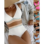 baratos Surfistas Tankinis &amp; Bikinis-Women's Regular Surfing Tankinis &amp; Bikinis Bathing Top 2 Pieces Geometric Open Back UV Protection Elastic Sleeveless Swimwear Surfing Diving Swimming Summer