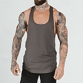 preiswerte Lauf-T-Shirts &amp; Tanktops-Herren Einfarbig Workout-Tanktop Lauf-Tanktop Fitness-Tanktop Sommer Ärmellos Schnelltrocknend Kompression Feuchtigkeitsableitend Fitnesstraining Aktives Training Übung Schwarz Weiß Rote