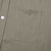 זול חולצות קז'ואל לגברים-בגדי ריקוד גברים חולצה חולצה קז'ואל חולצה עם כפתורים כחול ג'ינס שחור לבן ורוד מסמיק אודם שרוול ארוך אחיד דש קזו'אל יומי כיס קדמי ביגוד כותנה אלגנטית אופנתי יום יומי