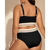 levne Surfovací tankiny a bikiny-Dámské Standard Surfařské tankiny a bikiny Koupací top 2 ks Geometrický Otevřít Zpět Ochrana proti UV záření Elastický Bez rukávů Plavky Surfování Potápění Plavání Léto