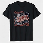  Patriotisk T-skjorte Grafisk T-skjorte USA Retro / vintage Patriotisk T-skjorte 1776–2026 til Unisex Voksne 3D-utskrift for Uavhengighetsdag 4. juli