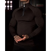 levne Běžecké tričko a tílka-Pánské Jednobarevné Koşu Tişörtü Stahovací tričko Jaro Podzim Zapni Dlouhý rukáv Rychleschnoucí Komprese Odvod vlhkosti Cvičení v tělocvičně Aktivní trénink Cvičení Černá Bílá sportovní oblečení