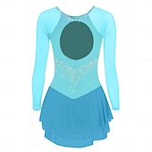 halpa Taitoluistelupuvut-Taitoluistelupuku Naisten Tyttöjen Luistimet Hameet Violetti Musta Valkoinen Avoin selkä Silmukka Spandex Erittäin elastinen Kouluts Kilpailu Luisteluasu Klassinen Kristalli / Strassi Pitkähihainen