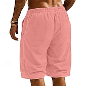 economico Pantaloncini casual-Per uomo Shorts Pantaloncini casual Pantaloncini di velluto a coste Pantaloncini strutturati Tasca Elastico in vita Tinta unica Semplice Comodità Traspirante Lunghezza al ginocchio Casuale All'aperto