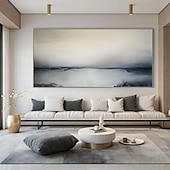 economico Quadri astratti-paesaggio astratto arte murale astratta grande dipinto astratto nero e grigio trama dorata arte astratta arredamento per la casa pittura regalo di inaugurazione della casa