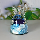 levne kutilské umění-dárky pro ženy, konzervovaná růže navždy květina ve skleněných figurkách andělů, čerstvé květiny, dárky k narozeninám ke Dni matek pro maminku, pravé červené růže pro babičku, sestru, manželku, pro ni