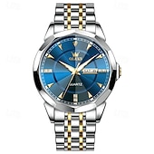 billige Kvartsklokker-Ny Olevs herreklokke for forretningsbruk, kvarts, med lysende kalender og ukevisning, diamantbesatt, uformell og moteriktig vannavstøtende sportsklokke for menn