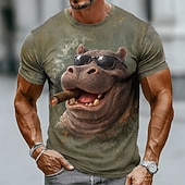  Herren Tiermotiv Lustig T Shirt Kurzarm T-Shirt 3D-Druck Rundhalsausschnitt Hemd Übertrieben Designer Party Ferien Grün 1# Grün 2# Sommer Frühling Bekleidung S M L XL XXL XXXL