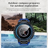 baratos Smartwatch-Relógio inteligente Lokmat Attack Max de 1,54 polegadas com Bluetooth, chamadas, pedômetro, lembrete de chamadas e rastreador de atividades. Compatível com Android e iOS. Unissex, longa duração da bateria, chamadas em modo mãos-livres, à prova d'água IP68