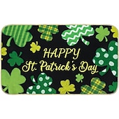 preiswerte Fußmatten-Fußmatte zum St. Patrick's Day, dekorative irische Feiertags-Eingangsmatte mit Kleeblättern und keltischen Mustern für festliche Heim- und Türdekoration