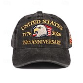abordables Accesorios-Gorra de Béisbol Águila Bandera estadounidense Retro Antiguo Herencia Patriótico 1776-2026 para Unisexo Adulto Impresión 3D  para Día de la Independencia 4 de julio Exterior Casual Diario Desfile