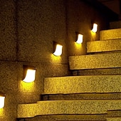  Solar Wall Light Outdoor, IP65 Solar Powered Deck Lights Waterproof, LED Solar Sconce Lights Outdoor,for Steps Stairs Fences Wall Walkway Garden
