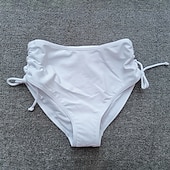 Χαμηλού Κόστους Μπικίνι σλιπ-Γυναικεία Μαγιό Ελαστικό μπόξερ σορτς Προκλητικό Μαγιό Διακοπές Ρούχα παραλίας Συμπαγές Χρώμα Αμάνικο Μαγιό