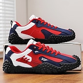 economico Sneakers Casual-scarpe da ginnastica sportive bianche e blu da uomo, pannelli in rete traspirante, suola ammortizzata, stile sportivo casual per camminare e viaggiare