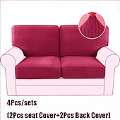 abordables Funda para asientos y reposabrazos de sofá-Juego de fundas de cojín de sofá elásticas de lujo minimalistas, funda completa, funda de sofá elástica antideslizante para sofá de 2/3 plazas