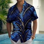 economico Piante tropicali-Per uomo Colore sfumato Foglia di palma Piante Tropicali Camicia hawaiana estiva Camicia con Bottoni Camicia Aloha Manica Corta Hawaiano Casuale Vacanza Estate Primavera Collo ripiegato Stampa 3D