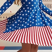  Girls ' 3D Grafic Dungi Stele Rochie Manșon Lung Tipărire 3D Primăvară Toamnă Zilnic Vacanță Petrecere Casual Prințesă Frumoasa Copii 4-12 ani Rochie casual Rochie A line Lungime Genunchi Fit regulat