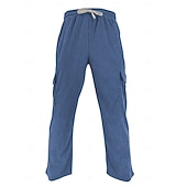 abordables pantalons décontractés-Homme Pantalons Pantalon en velours côtelé Pantalons Amples Pantalon décontracté Taille Élastique Jambe Droite Couleur Unie Confort Évacuation de l'Humidité Longueur complète Occasionnel Quotidien