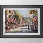 abordables Jusqu'à 30 $-Peinture à l'huile numérique patriotique, scène de défilé vintage américaine