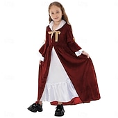  A 250-a aniversare a SUA secolul al 19-lea Anii 1800 Rochie de prerie Mâneci Lungi Fata Pionier Colonial Pionier Războiul Revoluționar Costume de fancy Fete Halloween Carnaval Ținute pentru