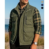 cheap Vests-Men's Fishing Vest Hiking Vest Spring Autumn / Fall Outdoor Lightweight Breathable Vest Hunting Fishing Climbing Black Army Green Navy Blue Khaki