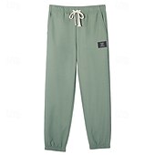 billiga Joggingbyxor-Herr Våffelstruktur Joggare Långbyxor Casual byxor Våffelbyxor Snörning Ensfärgat Komfort Fullängd Ledigt Dagligen Utomhus Semester Mode Svart Armégrön Elastisk