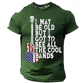  Herren Gitarre Lustiger Slang T Shirt Kurzarm T-Shirt 3D-Druck Rundhalsausschnitt Hemd Mode Täglich Täglich Straße Blau Schwarz Rote Sommer Frühling Bekleidung S M L XL XXL XXXL