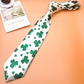 cheap Men's Ties &amp; Bow Ties-Men Ties Casual St. Patrick's Day Printing Graphic Shamrock Party Saint Patrick Day