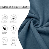 baratos Camiseta Henley Casual-Homens Camisa Henley Camisa 100% algodão com lavagem ácida Manga Curta Tecido Vintage Retro Vintage Casual Estilo vintage Angustiado Henley Casual Primavera Verão Verão Primavera Cinzento Verde
