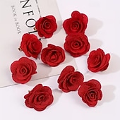 economico Regali-Set da 20 fermagli per capelli da donna a forma di rosa in tessuto rosso, ideali per San Valentino, feste, riunioni, matrimoni e per l'uso quotidiano.