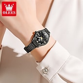 cheap Quartz Watches-Mother's Day Gift New Olevs Brand Ladies' Business Watch With Night Light Calendar And Day/Night Display Quartz Movement Stylish Water-Resistant Sporty Ladies' Wristwatch.