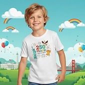  Bumbac 100% Bumbac Copii Băieți Albastru piscină Negru Alb Grafic A 250-a aniversare Tricou Bluză Stil Nautic Manșon scurt În aer liber Zilnice Modă Șic Stradă Designer Imprimare Vară Primăvară Toate
