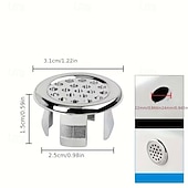 זול ציוד ניקיון-חבילה של 4 כיסויי גלישה לכיור, מכסה חור גלישה מנירוסטה עם ידית דקורטיבית, אטום לדליפות, התקנה קלה, אביזרי כיור אמבטיה ומטבח מודרניים