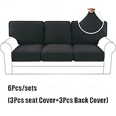 abordables Funda para asientos y reposabrazos de sofá-Juego de fundas de cojín de sofá elásticas de lujo minimalistas, funda completa, funda de sofá elástica antideslizante para sofá de 2/3 plazas