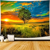 abordables Tapices de pared-Tapiz de auroras boreales, noche estrellada, bosque, colgante de pared, paisaje natural psicodélico para dormitorio, sala de estar, sala de yoga, espacio de meditación, decoración
