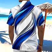 voordelige Geometrisch patroon-Voor heren Overgangskleur Abstracte kunst Overhemd Zomer overhemd Overhemd met knopen Korte mouw Mode-casual Buiten Vakantie Dagelijks gebruik Zomer Lente Strijkijzer 3D-afdrukken shirts met kraag