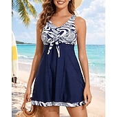 Недорогие Серфинг Танкини и Бикини-Жен. Купальный костюм Танкини 2 предм. Абстракция УФ-защита Эластичный Без рукавов Купальники Купальник Серфинг Дайвинг Плавание Лето