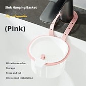 olcso Konyhai tárolás-konyhai mosogató szűrőkosár, függő konyhai mosogató szűrőkosár présürítéssel &amp;öntisztító kialakítás, állítható műanyag sarokmosogatók, ételfogó prés, automatikus ürítő sarokszűrő kosarak