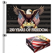 billiga 250:e årsjubileum-USA:s 250-årsjubileum, amerikansk flagga, dubbelsidig av frihet 1776-2026, patriotisk flagga för 4 juli självständighetsdagen, nationellt firande av femhundraårsjubileum