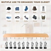 Недорогие Хранение вещей и организация пространства-Набор из 2 органайзеров для шкафа с 10 зажимами — компактный подвесной органайзер для шкафа, металлические зажимы с силиконовой подкладкой, вращающиеся на 360°, многофункциональные крючки для вешалок