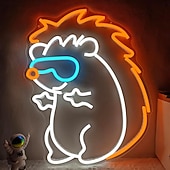 levne Dekorativní světla-Neonový nápis se zvířaty, stmívatelné neonové nástěnné světlo napájené z USB do ložnice, obývacího pokoje, herny, dětského pokoje, pánské jeskyně, roztomilá liška kapybara koala neonová dekorace,