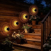 levne Venkovní nástěnná světla-2 ks venkovní solární vodotěsné kreativní duté válcové železné projekční nástěnné osvětlení, závěsné lucerny pro zahradu, dvůr, cestu, trávník, schodiště, krajinářské osvětlení, venkovní dekoraci