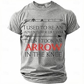  Divertente umorismo sui videogiochi, ero un avventuriero come te, poi mi sono preso una freccia nel ginocchio. Maglietta nera da uomo con grafica, maglietta con meme sui giochi di ruolo,