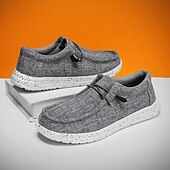 abordables Chaussures Décontractées à Lacets-Chaussures décontractées grises en maille pour homme, tige légère et respirante, semelle confortable et rembourrée, style décontracté moderne idéal au quotidien et en voyage.
