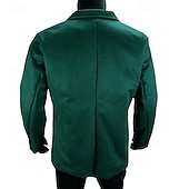 billiga Herrars klassiska kavajer-Herr Kavaj Vardaglig jacka Ledigt Dagligen Streetwear Mode Ledigt vardag Vår Höst Polyester Ensfärgat Klassisk Håller värmen Enkelknäppt med Två Knapphål Blazer Svart Rubinrött Grön Grå