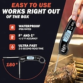 Недорогие Бытовая техника-цифровой термометр водонепроницаемый с подсветкой электронный пищевой термометр для пищевых продуктов мгновенного считывания