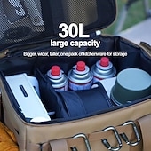 cheap Outdoor Storage-Large Capacity Outdoor Folding Storage Bag, Waterproof Portable Camping &amp; Picnic Organizer for Cookware, Pots, Tableware, Gas Canister, Shockproof Tactical Outdoor Carry Bag