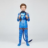 preiswerte Kostüme für Jungen-Jake Sully Zentai-Anzüge Cosplay Kostüm Maske Jungen Mädchen Kinder Teenager Karneval Kindertag